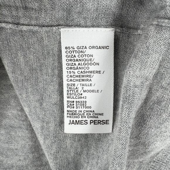 JAMES PERSE Cashmere Racerback Tank Top Womens Medium Heather Gray Cream Sweater - Picture 9 of 12